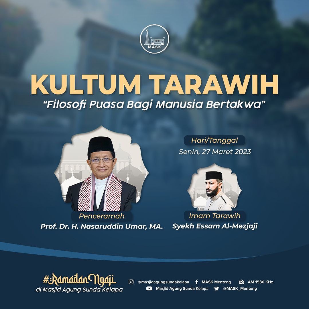 Kultum Salat Tarawih Masjid Agung Sunda Kelapa 27 Maret 2023