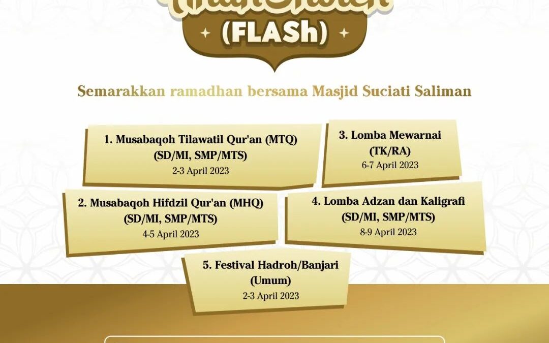 Demi Tumbuhkan Nilai Keislaman, Masjid Suciati Saliman Gelar Festival Lomba Anak Sholeh