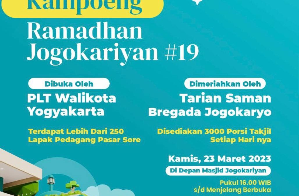 Kampoeng Ramadhan Jogokariyan Kembali Digelar dan Telah Resmi Dibuka!