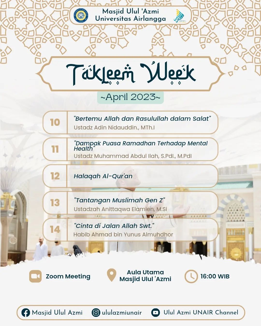 Informasi Takleem Week Masjid Ulul 'Azmi Unair