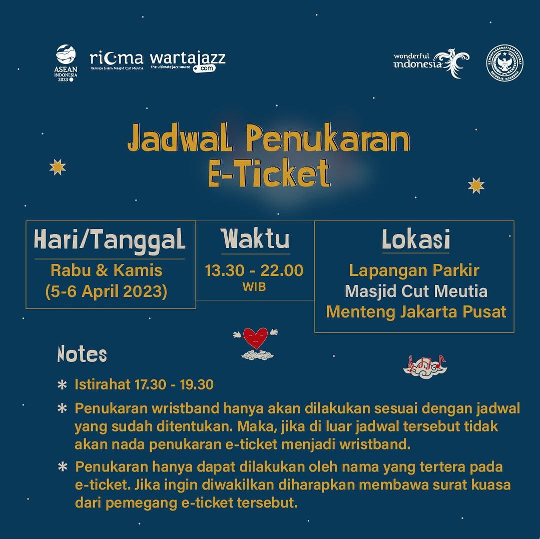 Jadwal Penukaran E-Ticket Ramadan Jazz Festival Masjid Cut Meutia Menteng Jakarta Pusat