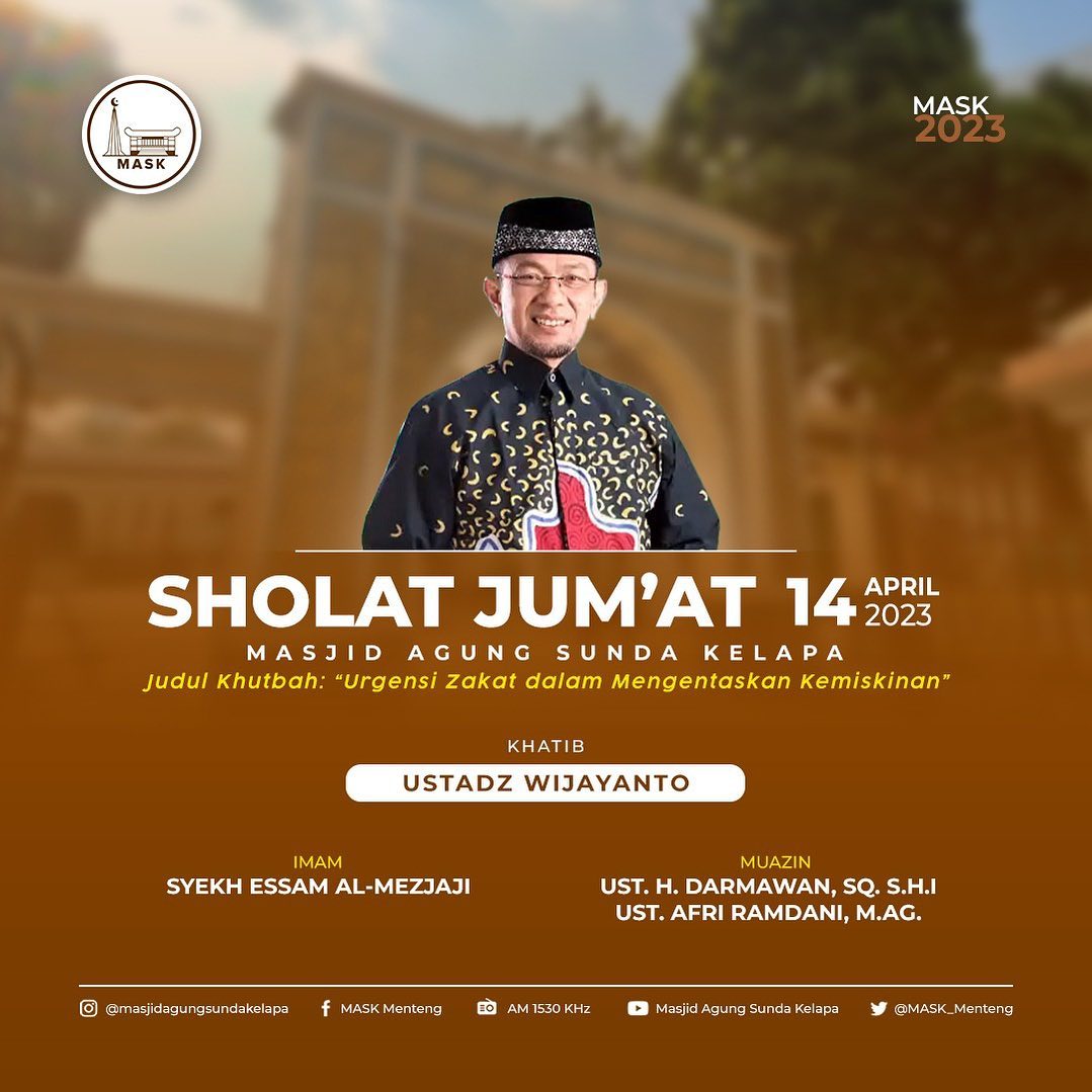 Khutbah Jumat Masjid Agung Sunda Kelapa 'Urgensi Zakat dalam Mengentaskan Kemiskinan'