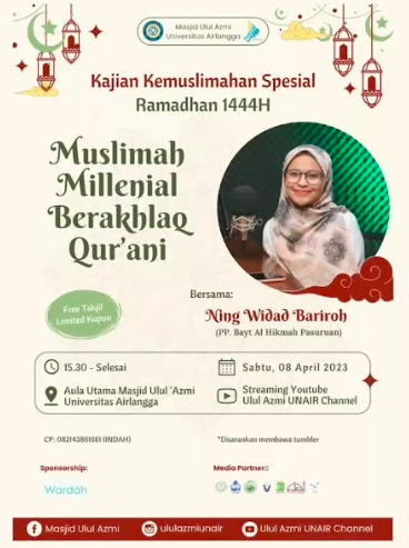 Kajian Kemuslimahan Ning Widad Bariroh Masjid Ulul Azmi Unair