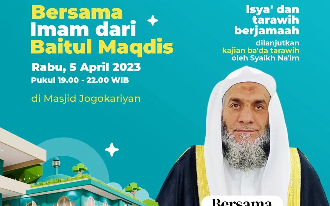 Gelar Tarawih Syahdu, Masjid Jogokariyan Kedatangan Ulama Asal Baitul Maqdis!